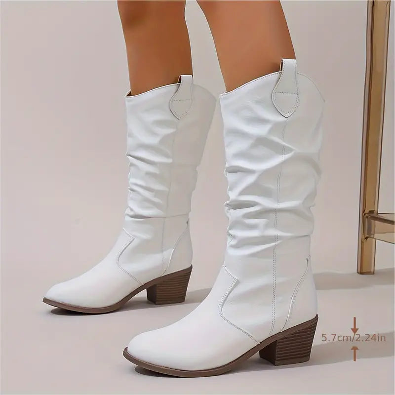 Adeline - Tough Boots with a Chunky Heel and Elegant Pointed Nose