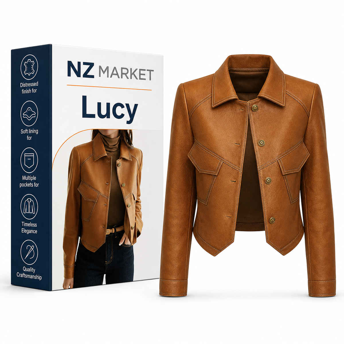 Lucy - Vintage-Inspired Leather Jacket