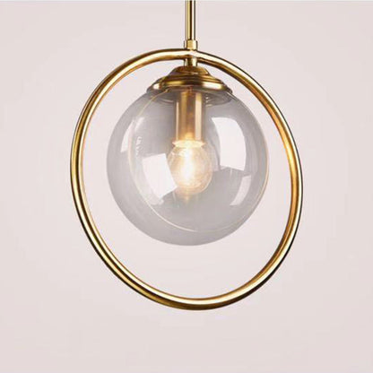 Nzmarket Gold Frame Glass Pendant Light – Clear, Smoke Grey & Amber
