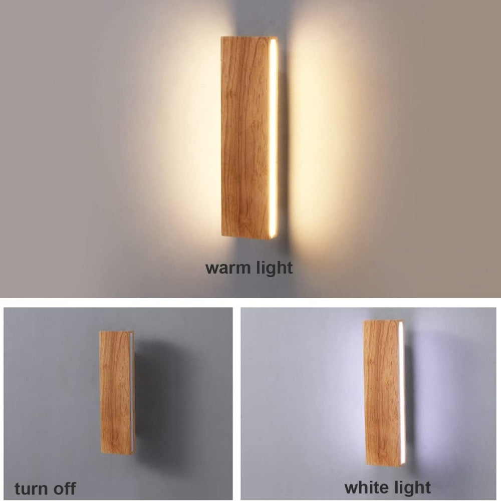 Nzmarket™ Rotatable Wood LED Wall Light – Adjustable Arm, Natural Timber