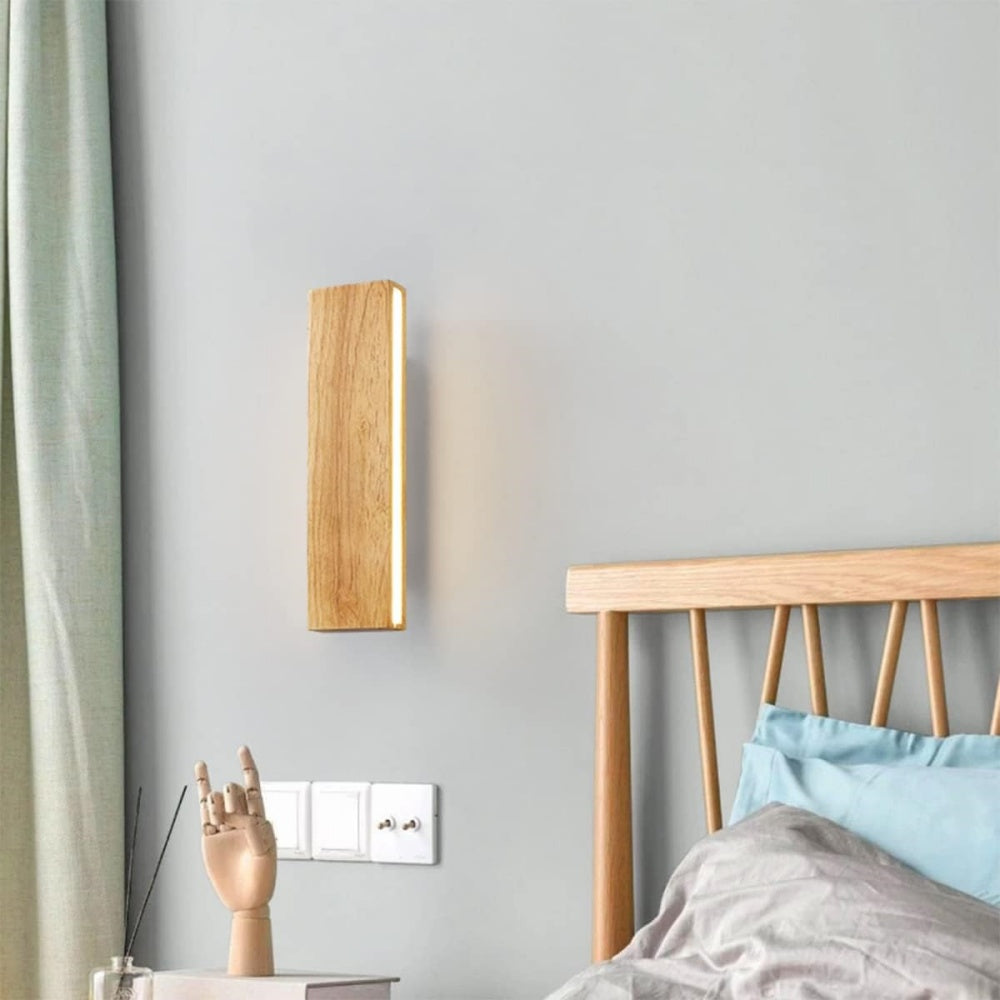 Nzmarket™ Rotatable Wood LED Wall Light – Adjustable Arm, Natural Timber