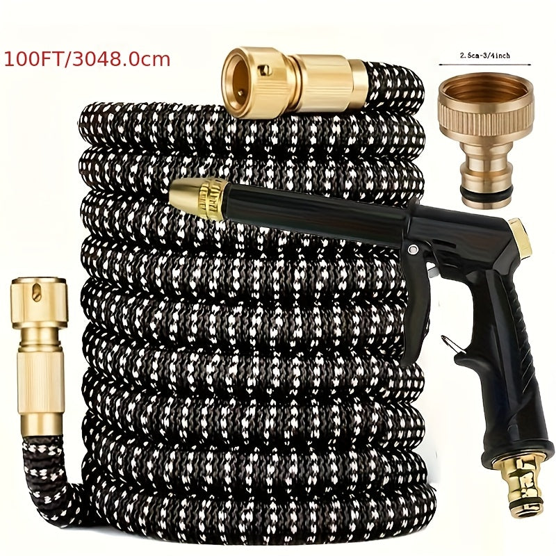 Nzmarket Expandable Garden Hose Set – Triple-Length, High-Pressure with Spray Nozzle