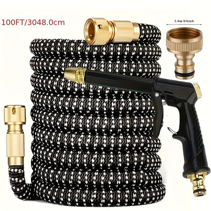 Nzmarket Expandable Garden Hose Set – Triple-Length, High-Pressure with Spray Nozzle