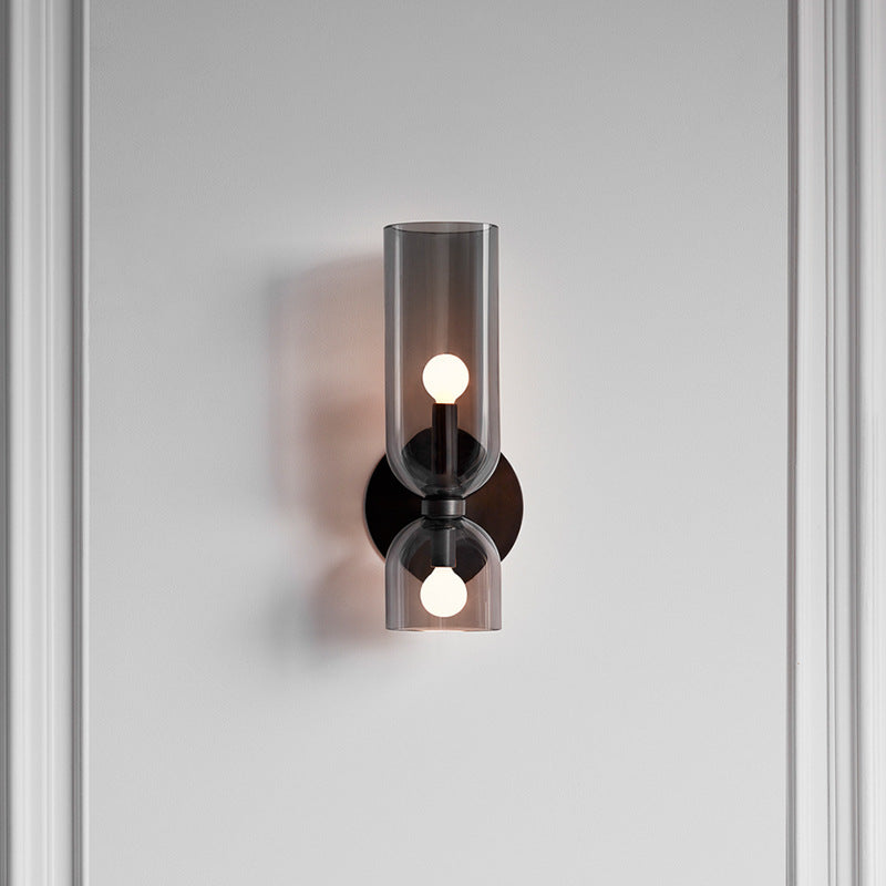 Nzmarket Double Glass Wall Light – Blue, Grey & White, Single or Pair
