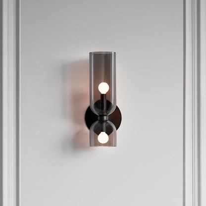 Nzmarket Double Glass Wall Light – Blue, Grey & White, Single or Pair