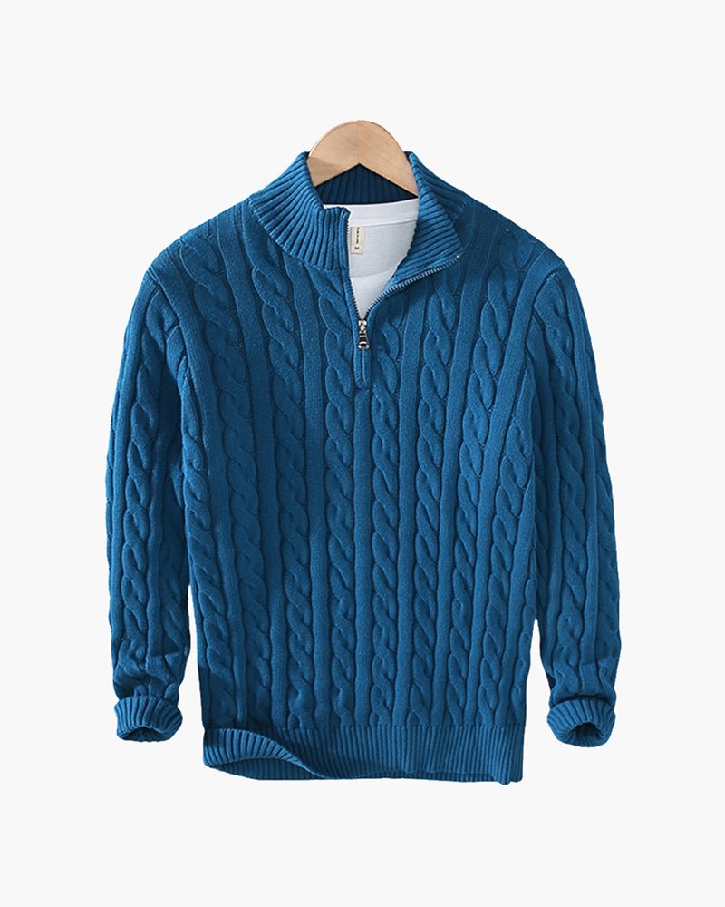 Kit | Men's Cable Knit Half-Zip Sweater