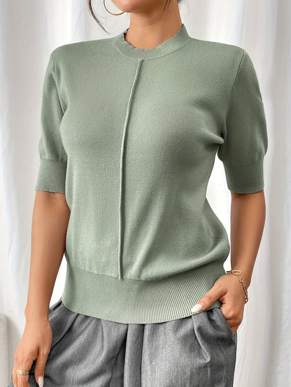 Chic Summer Knit Mock Neck Top for Women | Elise