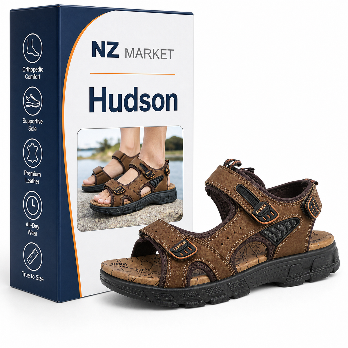 Hudson - Comfortable Orthopaedic Sandals for Your Health