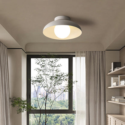 Nzmarket Minimalist White Dome LED Flush Mount Ceiling Light