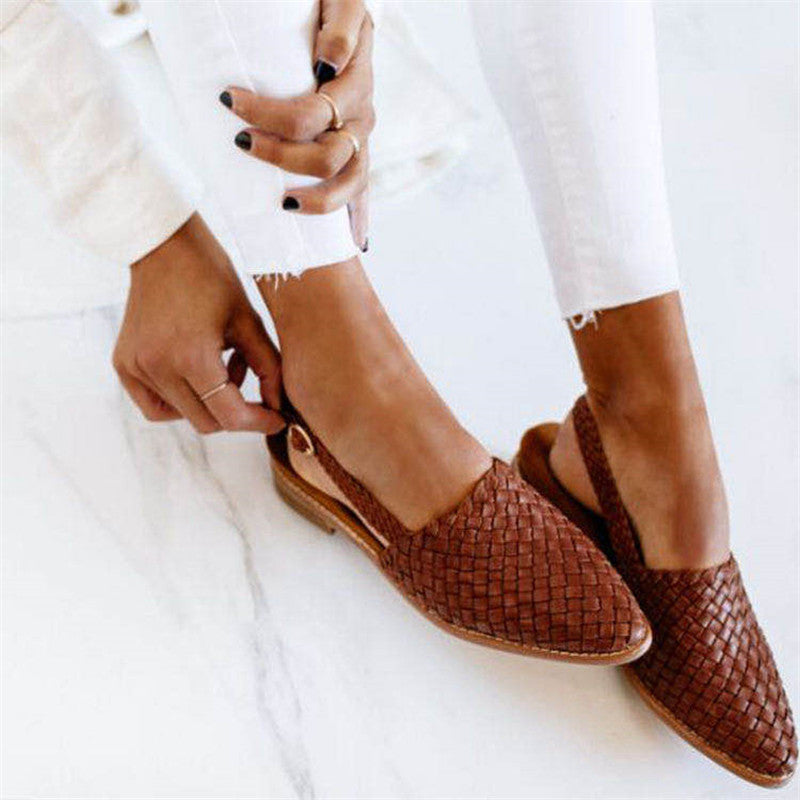 Lucy - Leather Woven Sandals