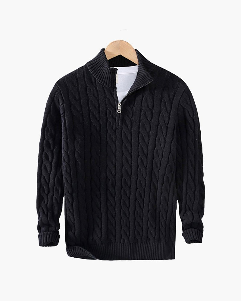 Kit | Men's Cable Knit Half-Zip Sweater