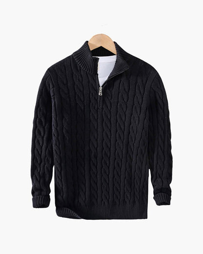 Kit | Men's Cable Knit Half-Zip Sweater