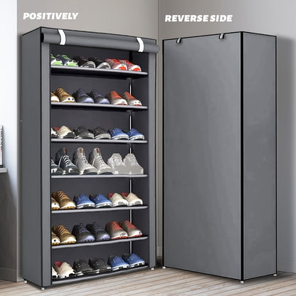 Nzmarket Multi-Tier Shoe Rack with Dust Cover – Space-Saving Storage