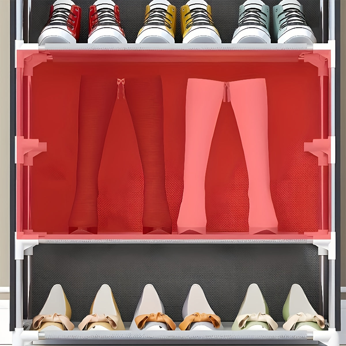 Nzmarket Multi-Tier Shoe Rack with Dust Cover – Space-Saving Storage