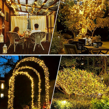 Nzmarket Solar-Powered Red Outdoor Fairy Lights – Auto Dusk to Dawn