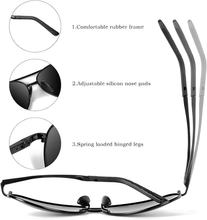 Solix Premium Polarized Sunglasses Aviator