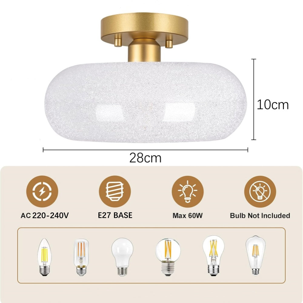 Nzmarket Modern Glass Semi-Flush Ceiling Light Fixture