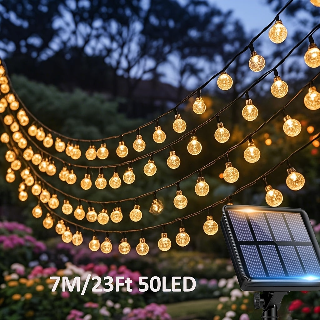 Nzmarket Solar LED Globe String Lights – 8 Modes, IPX4 Outdoor