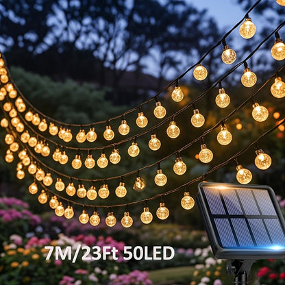 Nzmarket Solar LED Globe String Lights – 8 Modes, IPX4 Outdoor