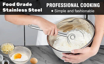 Nzmarket Food-Grade Stainless Steel Dough Mixer Tool – No-Mess Baking