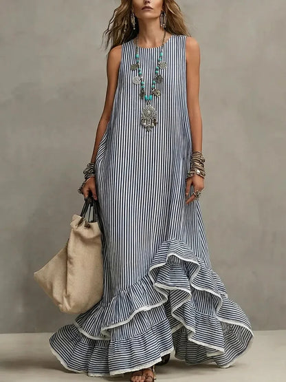 Grace | Retro Ruffled Casual Maxi Dress