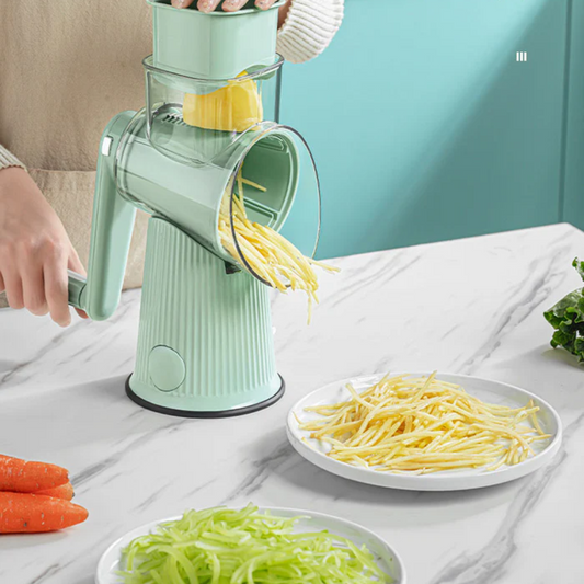 Nzmarket™ 5-in-1 Gourmet Food Grater – Stainless Steel, Built-In Container