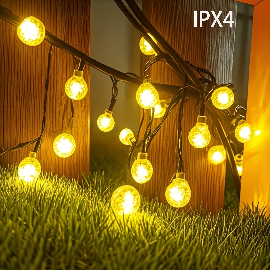 Nzmarket Solar LED Globe String Lights – 8 Modes, IPX4 Outdoor
