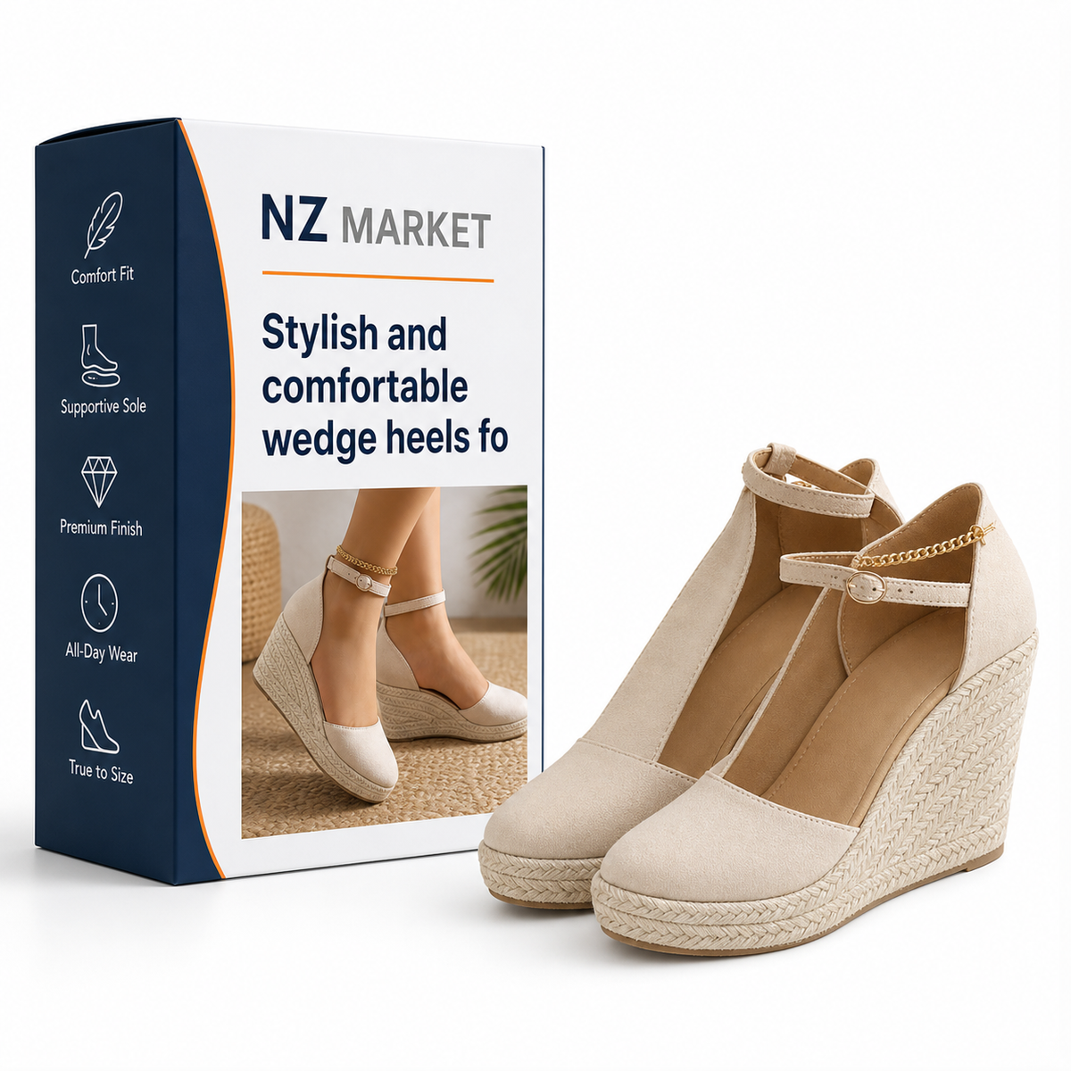 Stylish and comfortable wedge heels for women