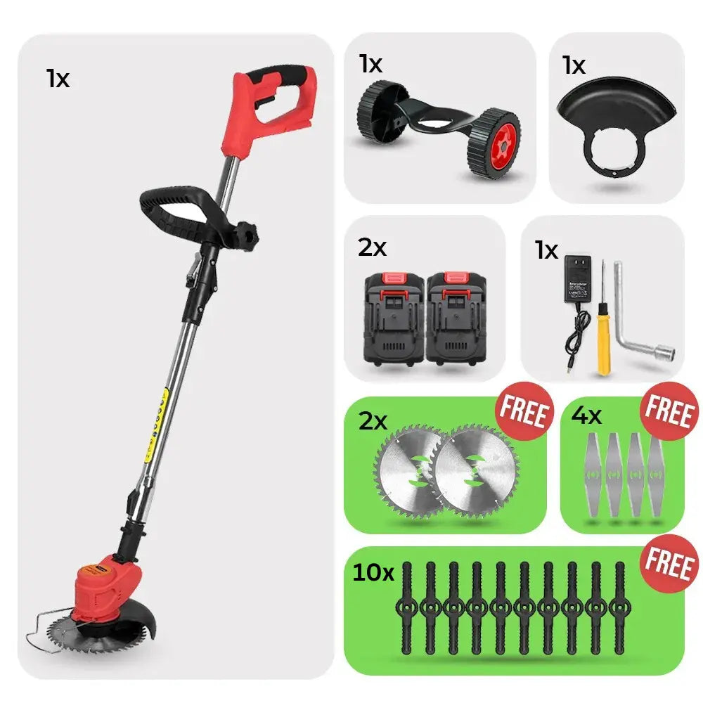Nzmarket 3-in-1 Cordless Lawn Trimmer & Mower – Lightweight Weed Cutter