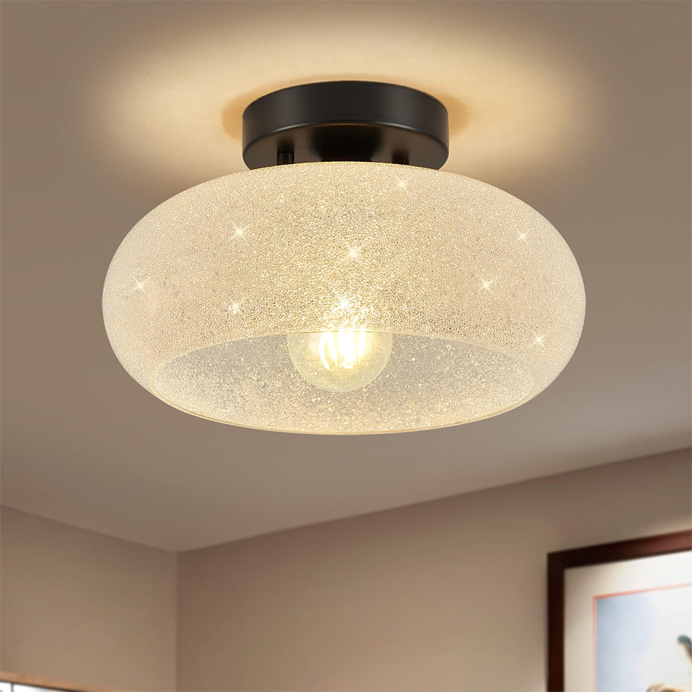 Nzmarket Modern Glass Semi-Flush Ceiling Light Fixture