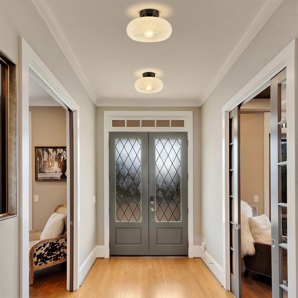 Nzmarket Modern Glass Semi-Flush Ceiling Light Fixture