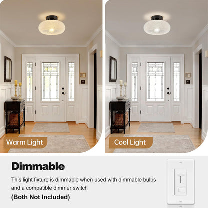 Nzmarket Modern Glass Semi-Flush Ceiling Light Fixture