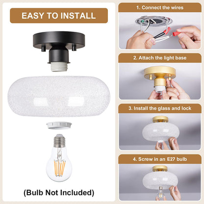 Nzmarket Modern Glass Semi-Flush Ceiling Light Fixture