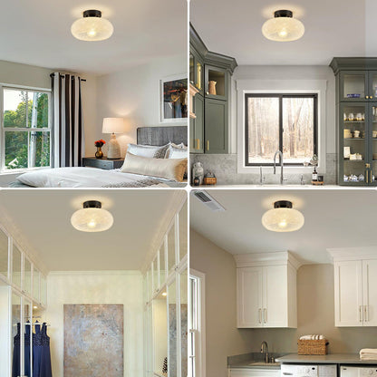 Nzmarket Modern Glass Semi-Flush Ceiling Light Fixture