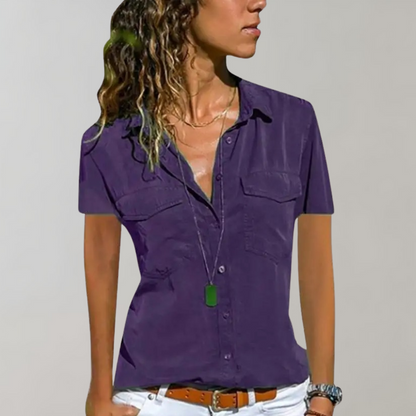 Aurora - Elegant Female Short-Sleeved Blouse