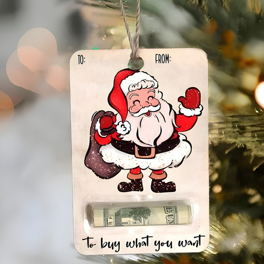 Nzmarket™ Wooden Christmas Money Holder Ornament – 7 Designs, Tree Hanging