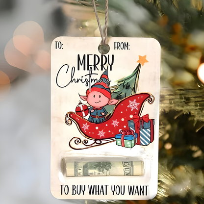 Nzmarket Wooden Christmas Money Holder Ornament – 7 Designs, Tree Hanging