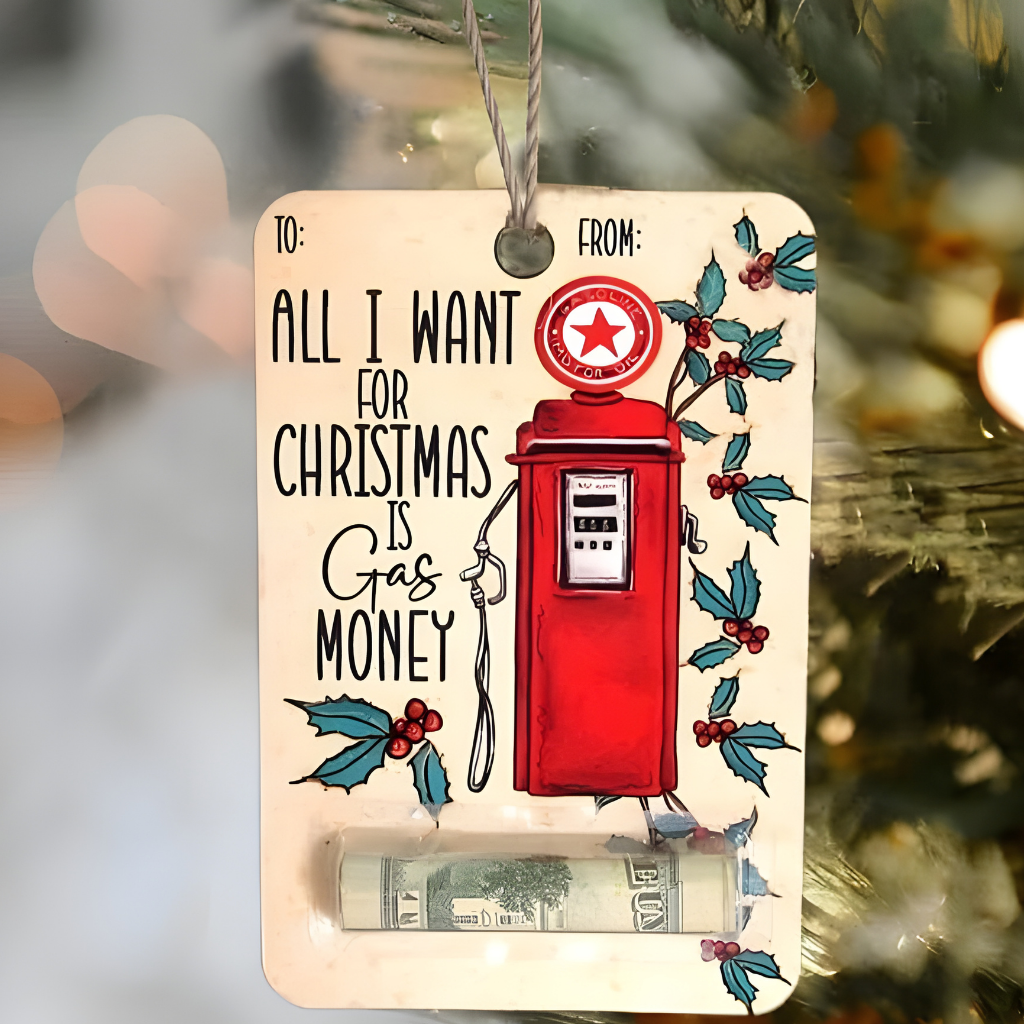 Nzmarket Wooden Christmas Money Holder Ornament – 7 Designs, Tree Hanging