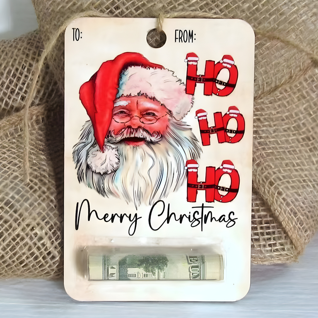 Nzmarket Wooden Christmas Money Holder Ornament – 7 Designs, Tree Hanging