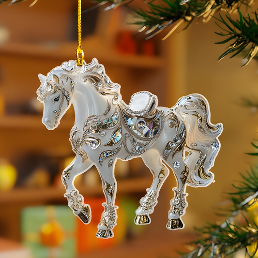 Nzmarket™ Acrylic Rhinestone Horse Christmas Tree Ornament – 4 Sparkling Styles