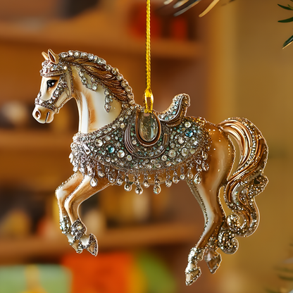 Nzmarket Acrylic Rhinestone Horse Christmas Tree Ornament – 4 Sparkling Styles