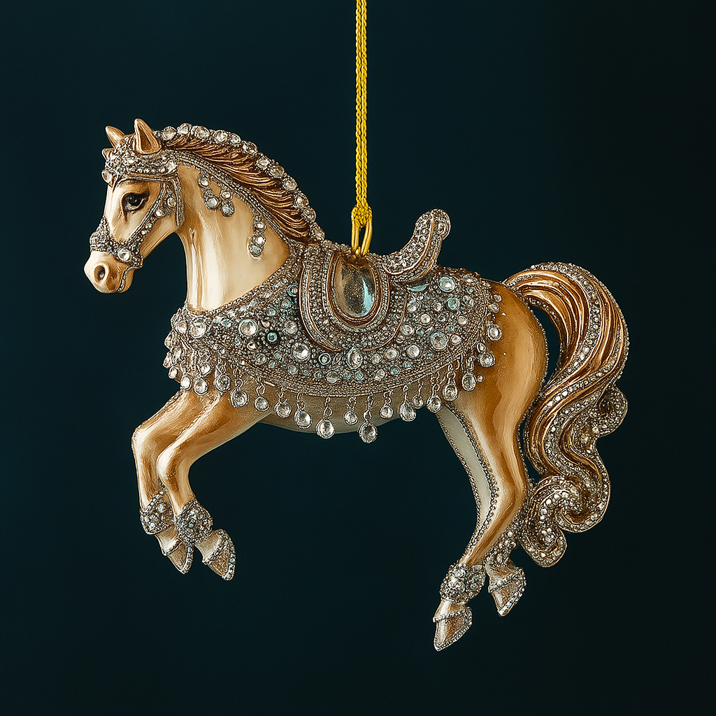 Nzmarket Acrylic Rhinestone Horse Christmas Tree Ornament – 4 Sparkling Styles