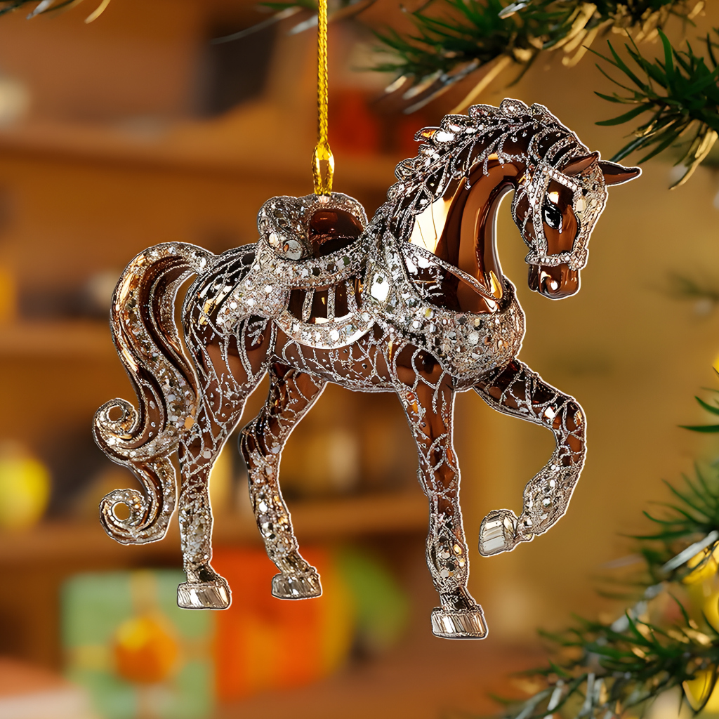Nzmarket Acrylic Rhinestone Horse Christmas Tree Ornament – 4 Sparkling Styles