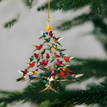 Nzmarket Musical Instrument Christmas Tree Ornament – Guitar & Hummingbird Designs