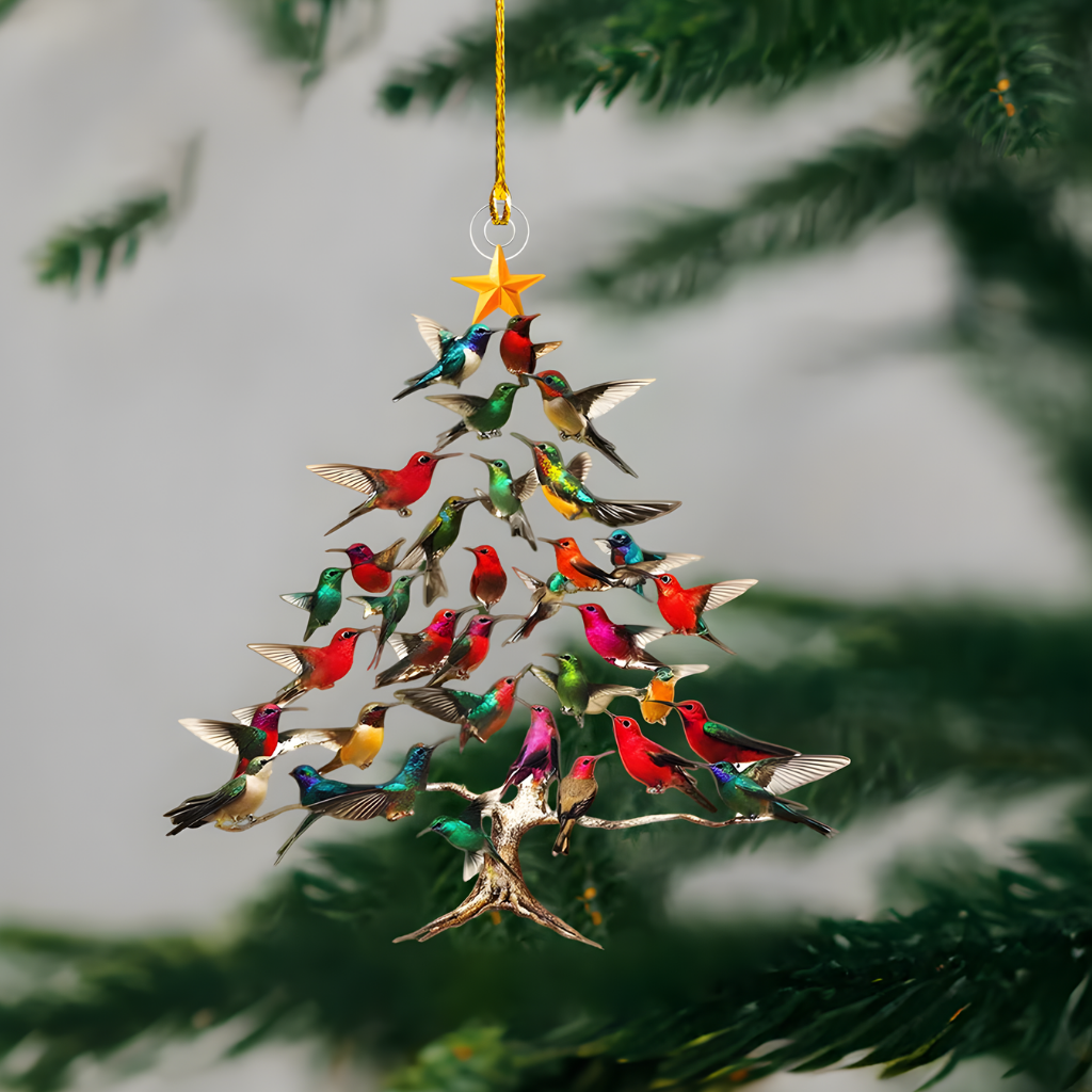 Nzmarket Musical Instrument Christmas Tree Ornament – Guitar & Hummingbird Designs