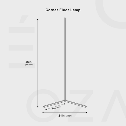 Nzmarket™ Slim LED Corner Floor Lamp – Adjustable Brightness, Warm White