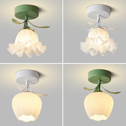 Nzmarket Floral Artistic Glass Ceiling Light – Style A & B, Single or Multi-Pack