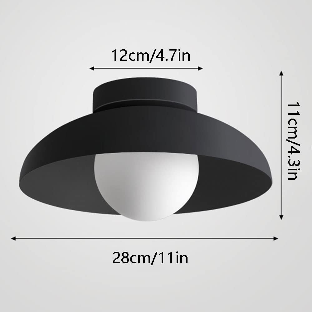 Nzmarket Minimalist White Dome LED Flush Mount Ceiling Light