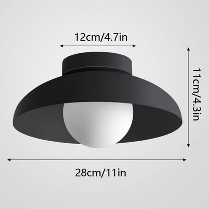 Nzmarket Minimalist White Dome LED Flush Mount Ceiling Light