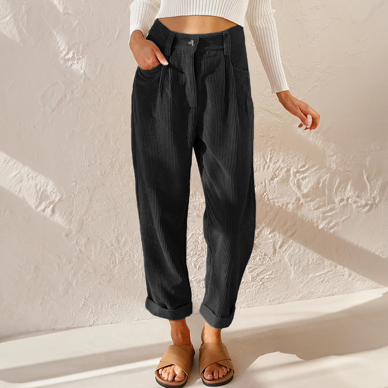 Grace - High Waist Corduroy Pants
